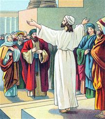 Jezus lerende in de tempel