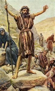 Johannes de doper predikt met de geest van Elia