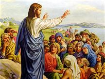 Jezus predikende te Galilea aan het meer van Tiberias