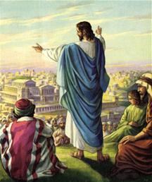 Jezus kijkt naar Jerusalem