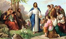 Jezus spreekt tot de mensen aan de kust