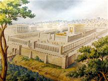 De tempel van Herodus in Jeruzalem die in 46 jaar gebouwd was